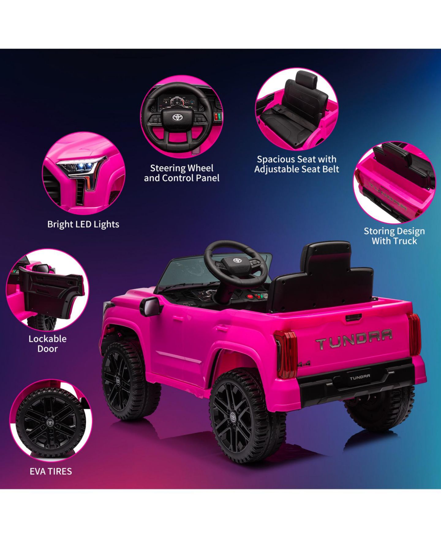 Детская игрушка homfan 12V Licensed Pickup Ride-On Truck with Parent Remote Control, Ages 3-6, цвет: Яркий красный — фото 3