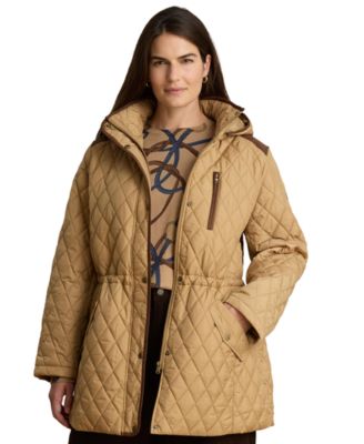 Plus Size Hooded Anorak Quilted Coat, Created for Macy's
