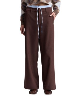 Women's Double-Waistband Wide-Leg Pants