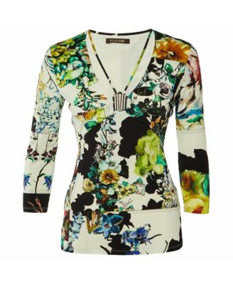Women's Roberto Embellished Floral Print Jersey Top