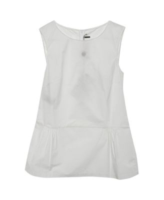 Women's Sleeveless Cotton Poplin Peplum Tank Top