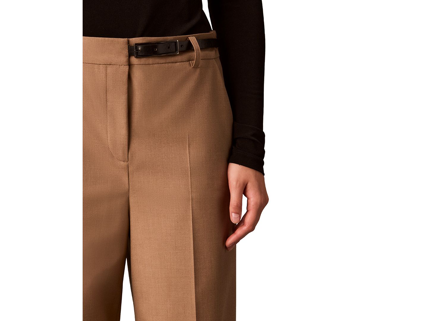 Женские брюки Calvin Klein Wide-Leg High-Rise, цвет: Туманный меланжевый — фото 4