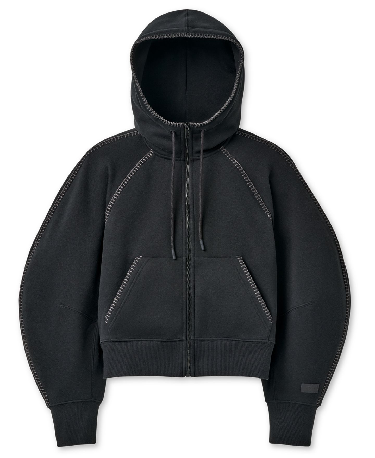 Женское худи UGG® Classic Long-Sleeve Full-Zip, цвет: Чёрный — фото 1