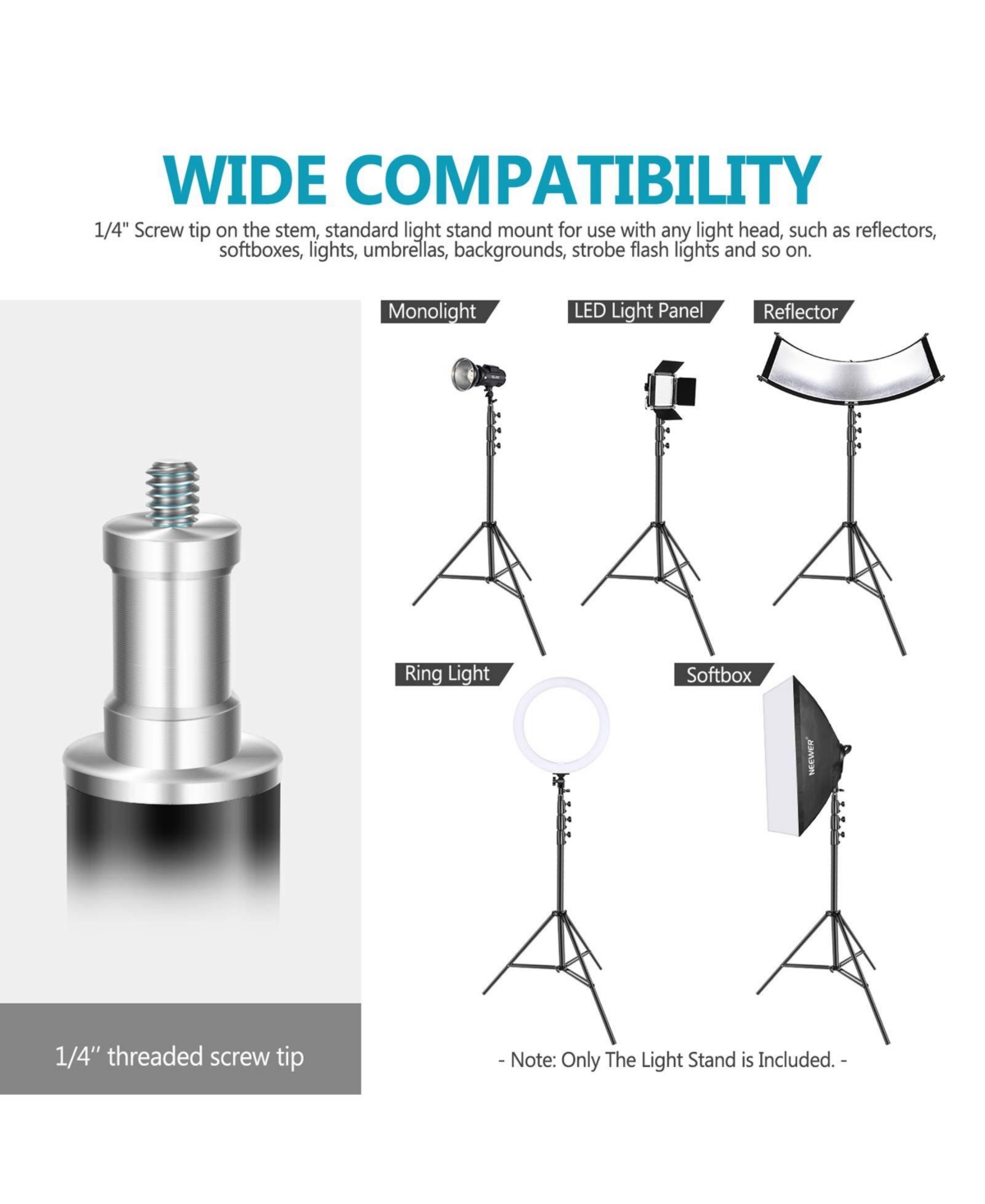 Neewer Photography Light Stand with 13ft, 22lb, 10kg