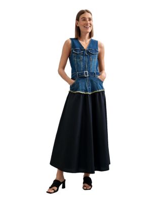 Women's Sleeveless Denim Dress