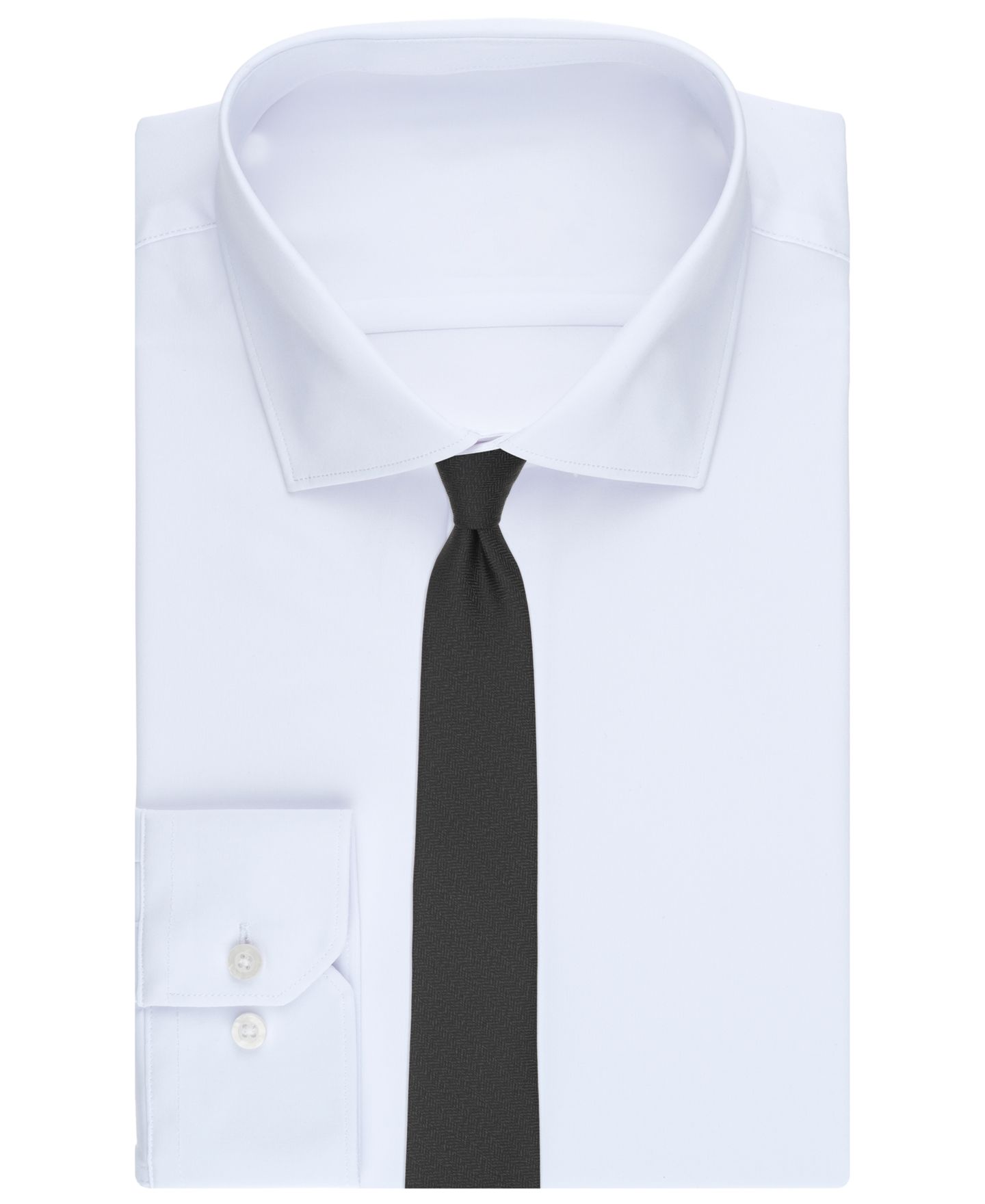 Мужской галстук Bar III Chevron Tonal Solid Pattern Tie, цвет: Чёрный — фото 3