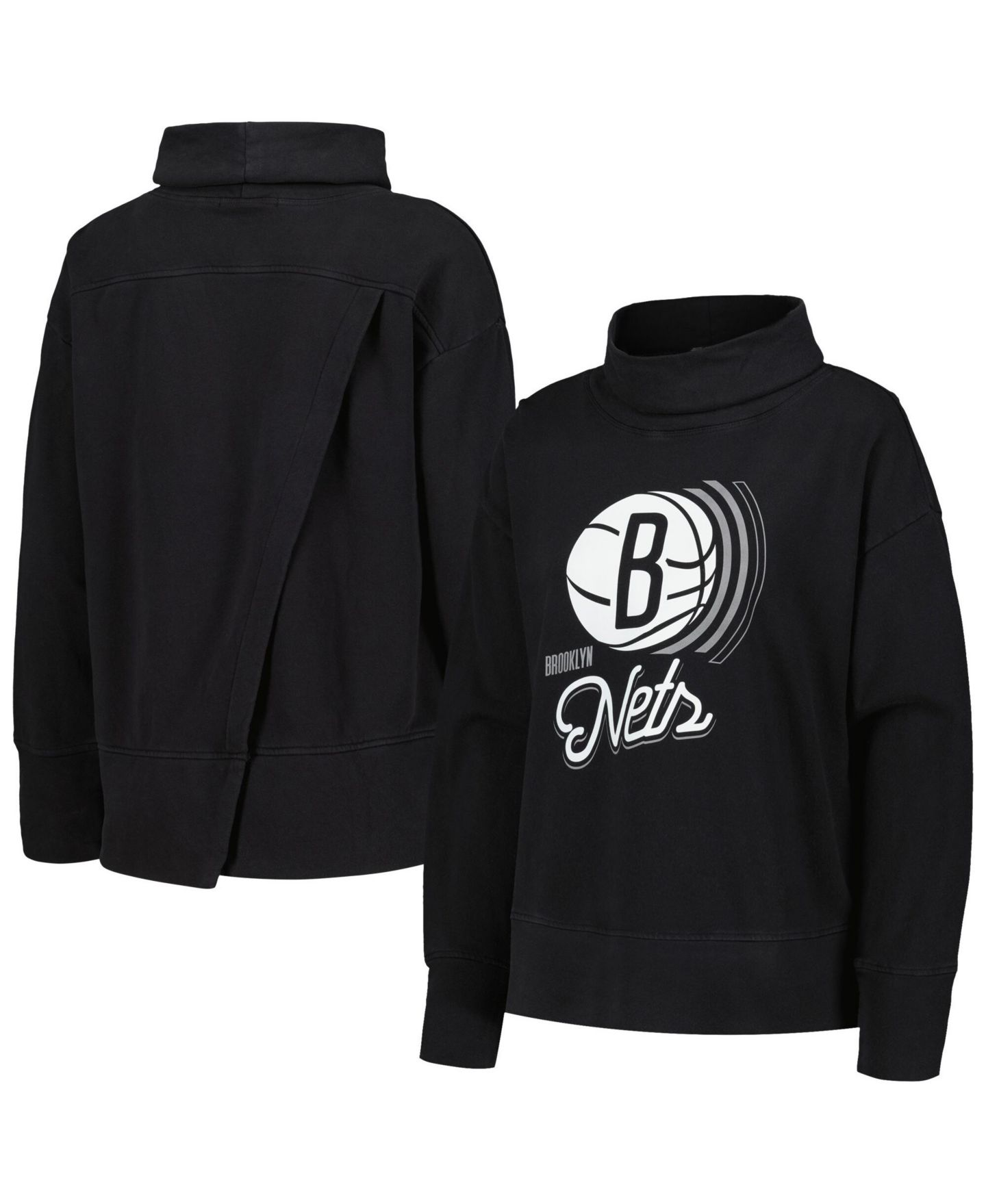 Женская толстовка LevelWear Black Brooklyn Nets Sunset Pullover — фото 1