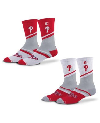 Men's and Women's 2-Pack Red/White Philadelphia Phillies Old School Crew Socks Set