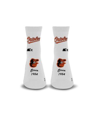 Men's and Women's White Baltimore Orioles Established Stencil Quarter Socks