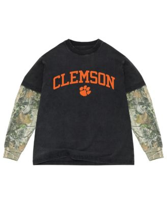 Men's Black/Camo Clemson Tigers Back Bay Twofer Heavyweight Long Sleeve T-Shirt
