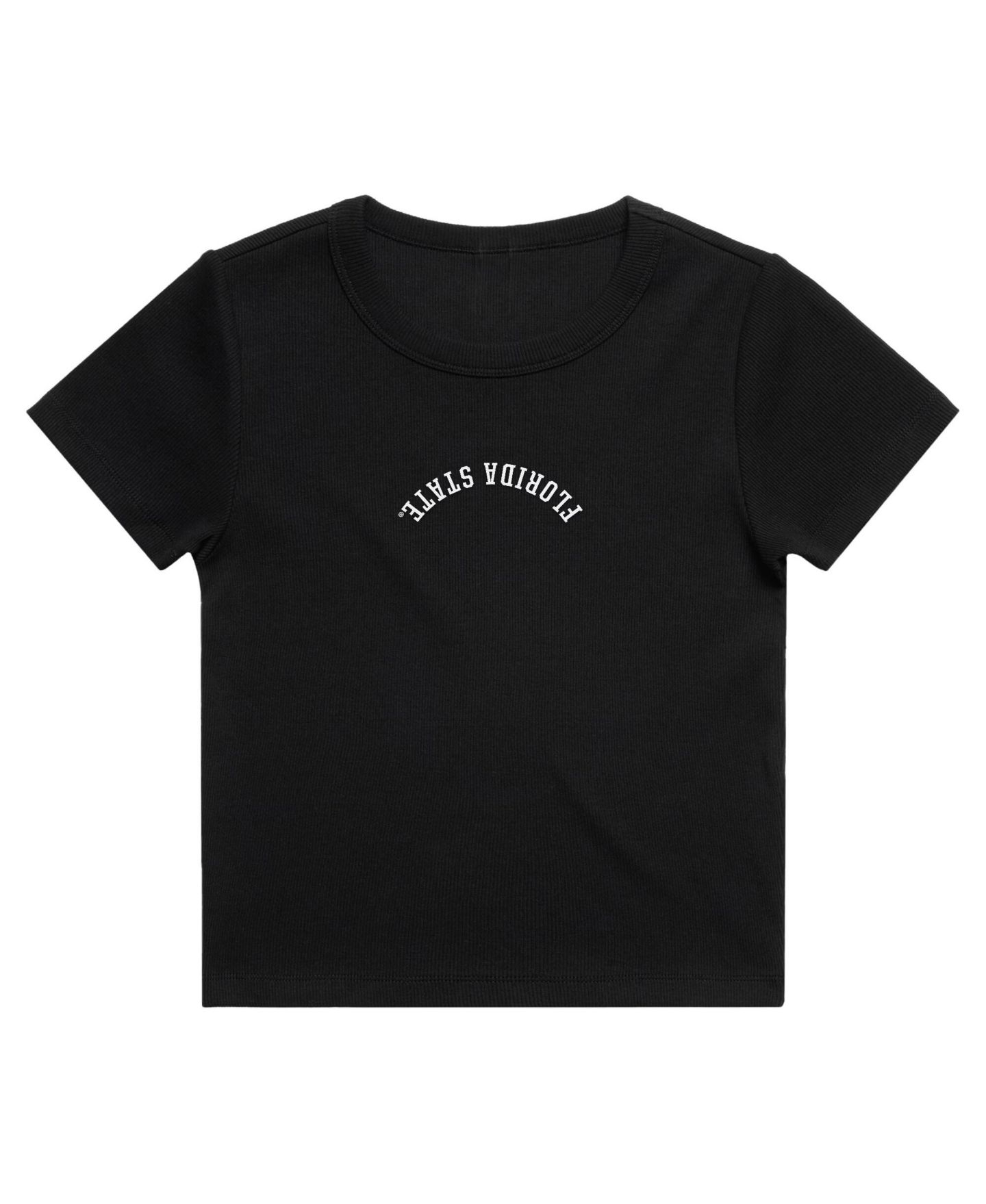 Женская футболка Uscape Apparel Black Florida State Seminoles Upside Down Embroidery Ribbed Cropped — фото 2