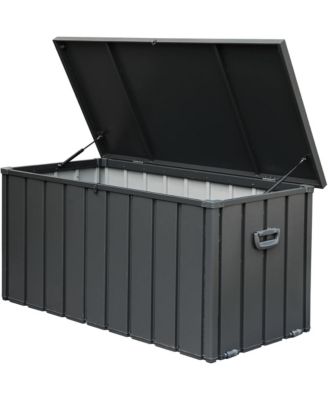 100-Gallon Waterproof Outdoor Deck Box - Heavy-Duty Steel Patio Storage Bin
