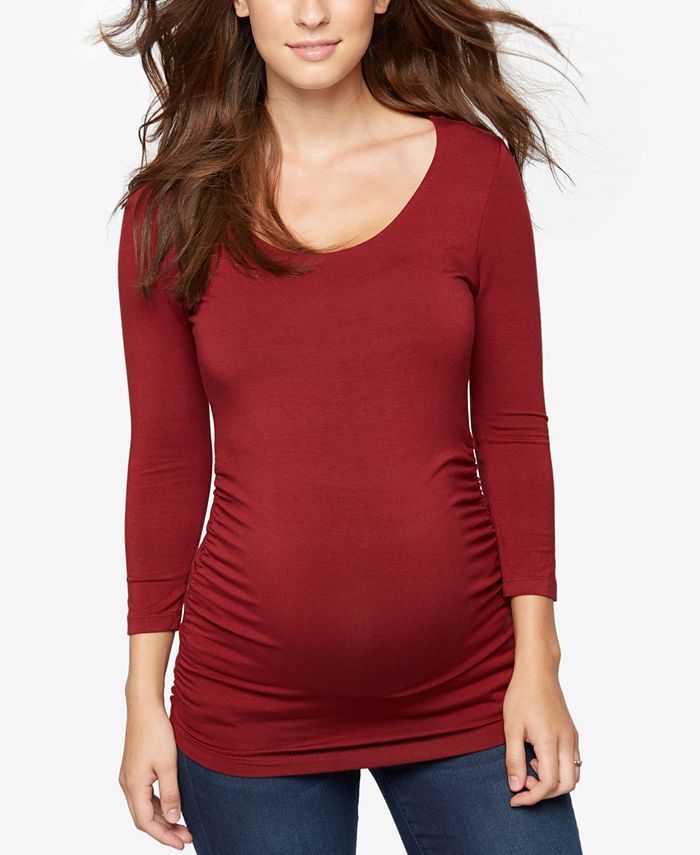 A Pea in the Pod Maternity Ruched Three-Quarter-Sleeve Top & Reviews ...