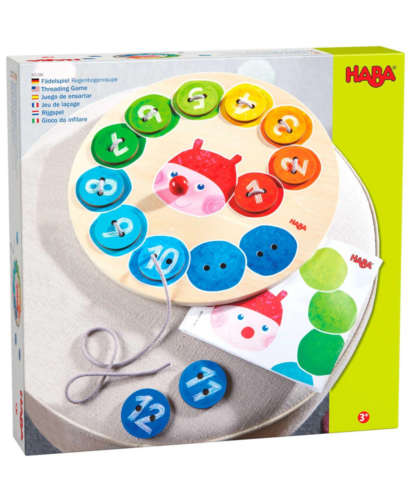 Детские игрушки Haba Rainbow Caterpillar Two-in-One Fine Motor Threading Game, 27-Piece, Ages 3+, цвет: Синий — фото 4