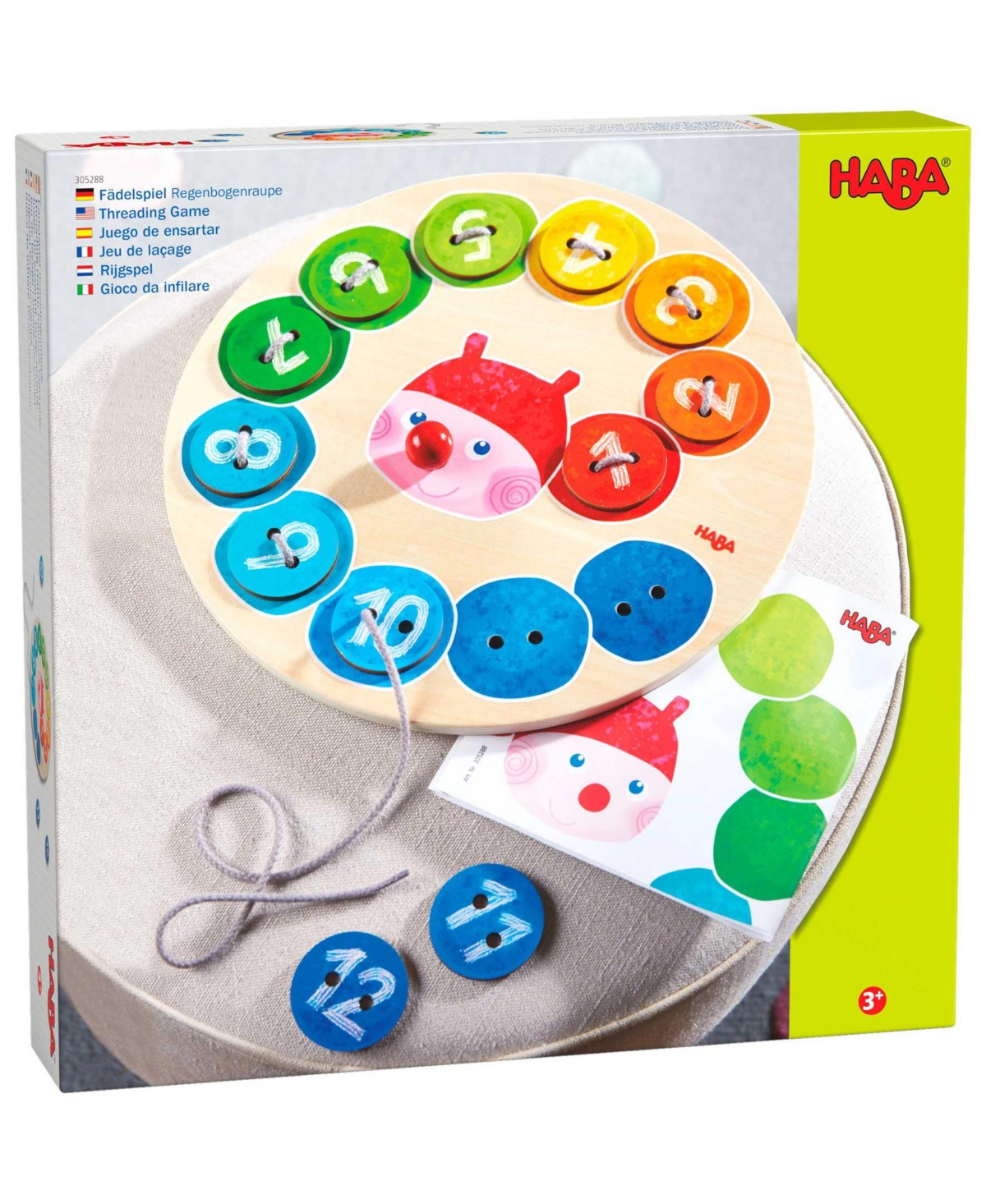 Haba Rainbow Caterpillar Counting Threading Game