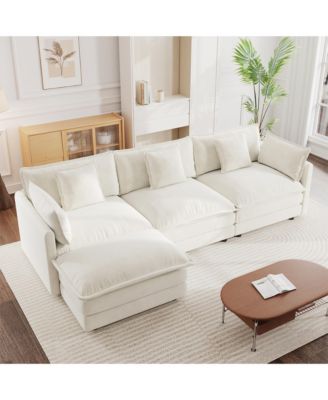 Free Combination Comfy Upholstery Modular  Sectional Sofa With Reversible Ottoman