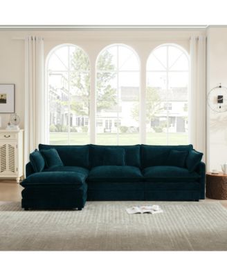 Free Combination Comfy Upholstery Modular  Sectional Sofa With Reversible Ottoman