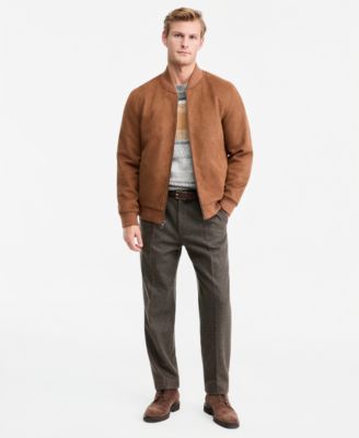 Men's Faux-Suede Bomber Jacket