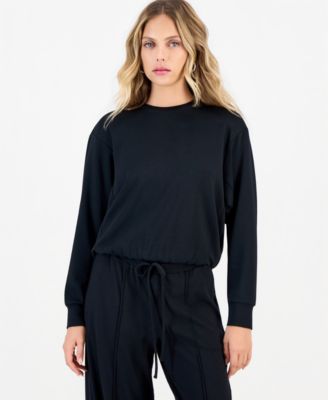 Petite Crewneck Bubble-Hem Top