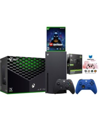 Xbox Series X 1TB Disc Console with LEGO Batman, Extra Controller, Battery Pack and MightySkins Code Bundle