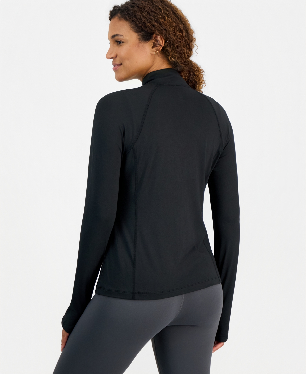 Id Ideology Women's Long-Sleeve Mock-Neck Quarter-Zip Pullover, Macy's Exclusive