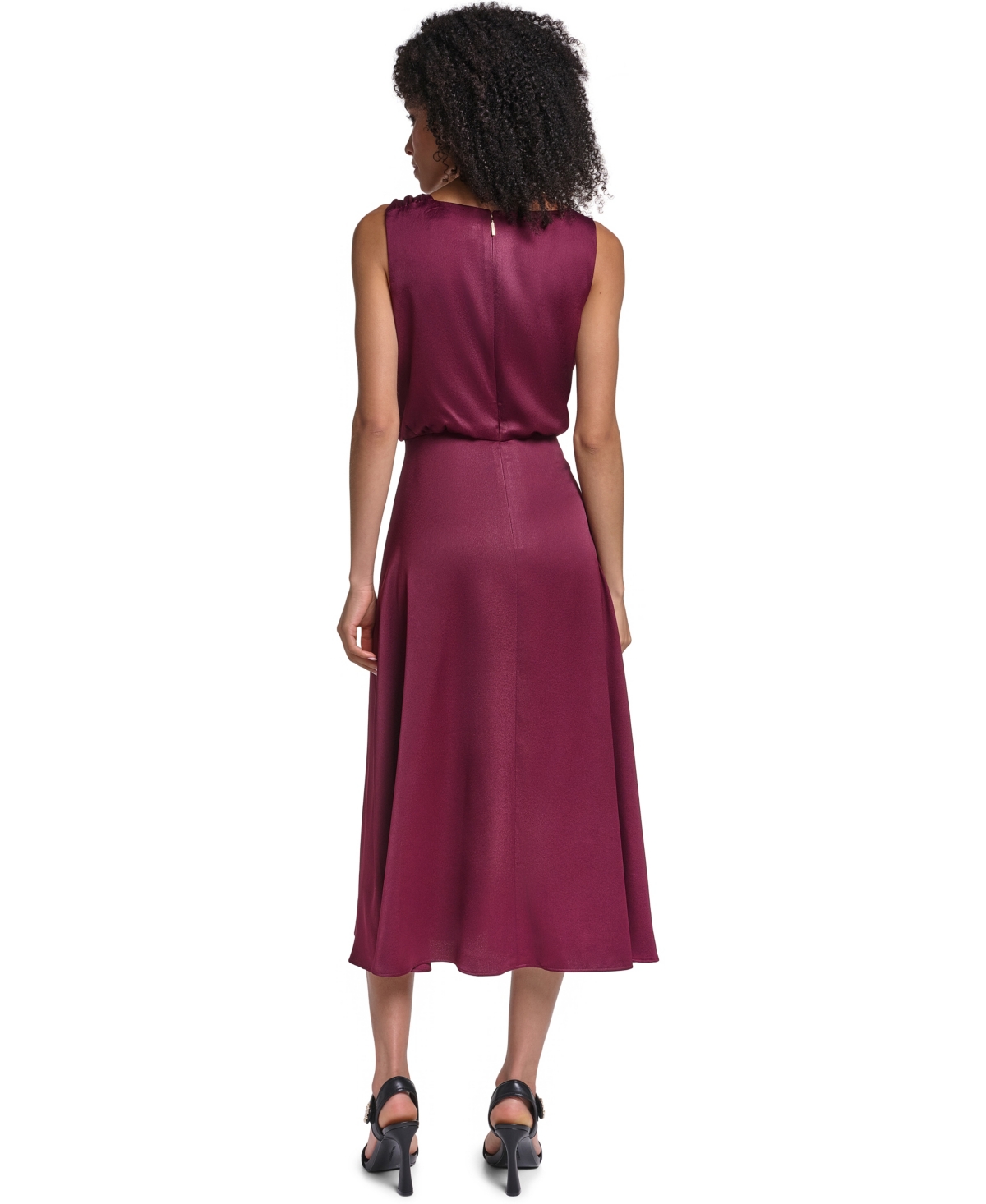Karl Lagerfeld Paris Women's Satin Sleeveless Midi Dress