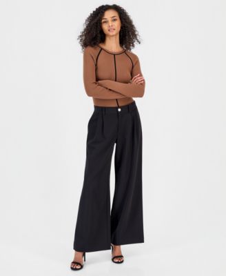 Women's Wide-Leg Pleated Pants