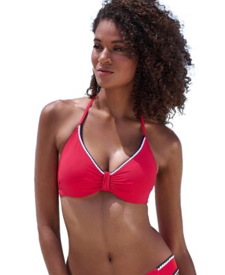 Women's Contrast Trim Underwire Bikini Swimsuit Top Bra Sizing