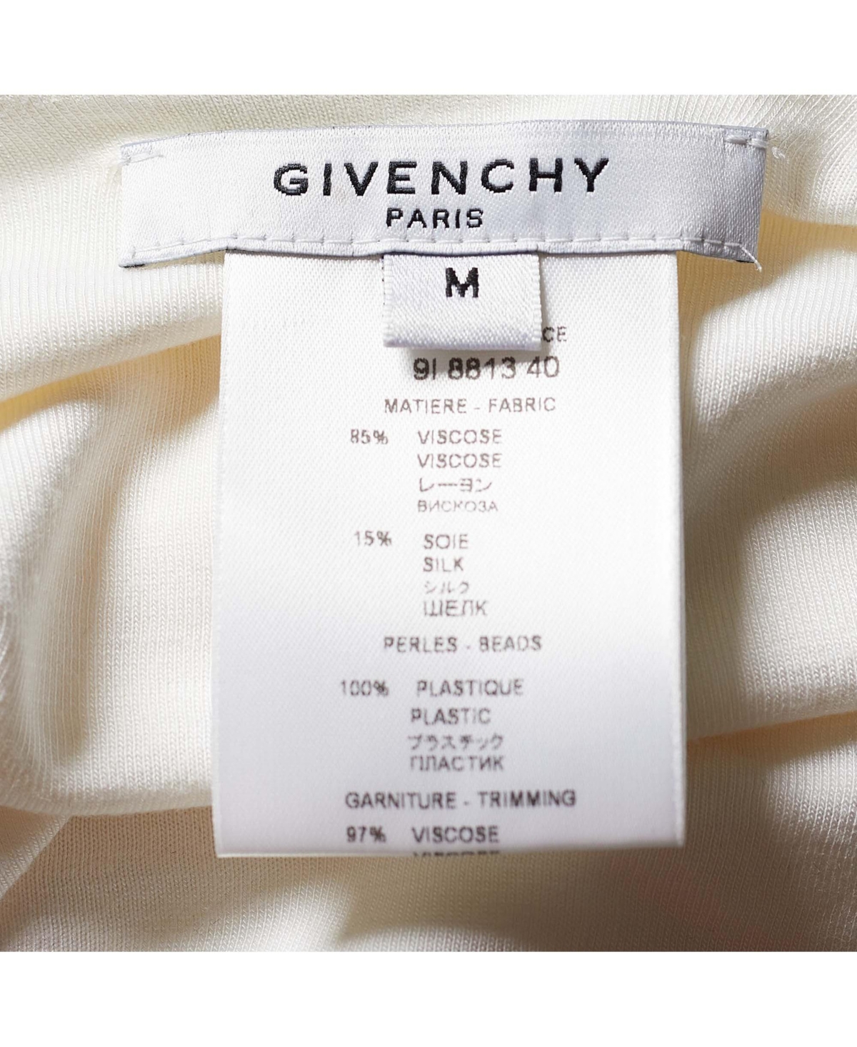 Pre-Owned Givenchy Women's Draped Cowl Neck Blouse with Beaded Detail