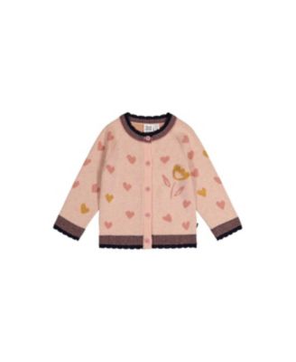 Little and Big Girl (6-8) Knitted Jacquard Cardigan