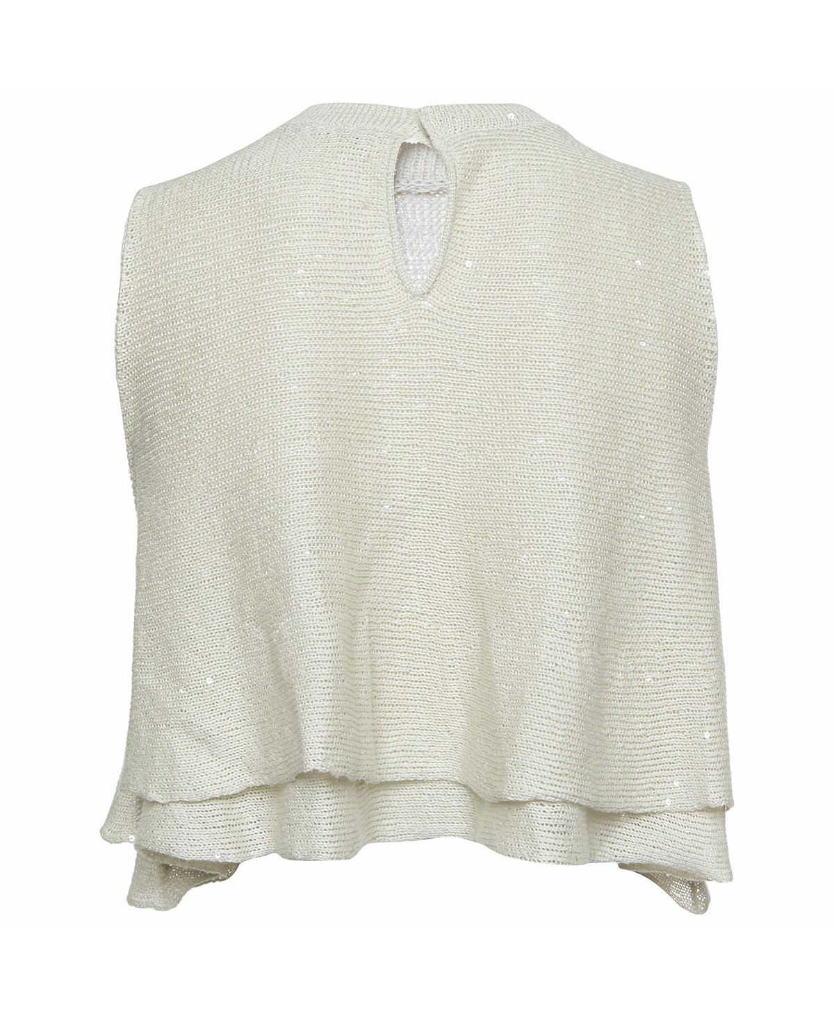 Pre-Owned Brunello Cucinelli Women's Sequin-Embellished Tiered Knit Top view 2 — MAYCSS fashion products