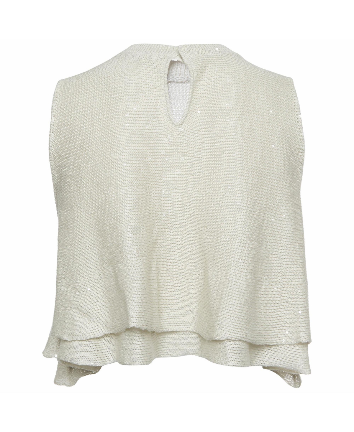 Pre-Owned Brunello Cucinelli Women's Sequin-Embellished Tiered Knit Top