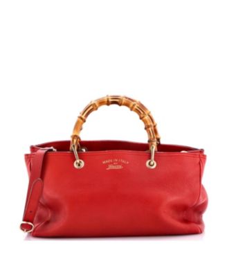 Medium Bamboo Shopper Tote Leather