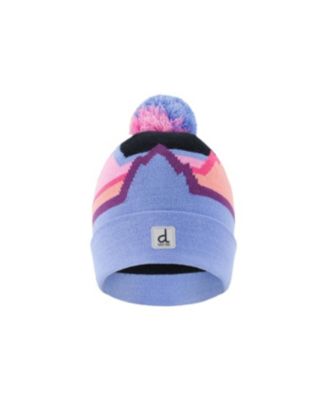 Toddler Girl 2- 4 Winter Knit Hat with Pompom Printed Mountains