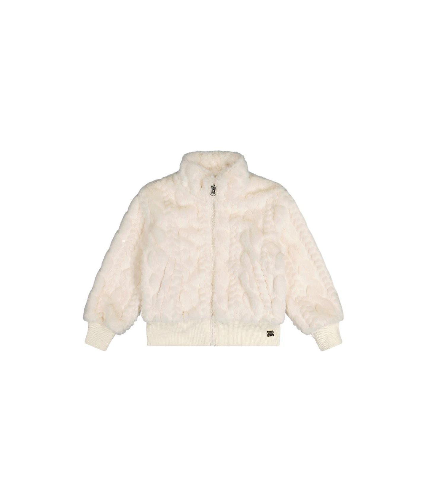 Куртка Deux par Deux Faux Fur Jacquard для девочек, цвет: Бежевый — фото 1