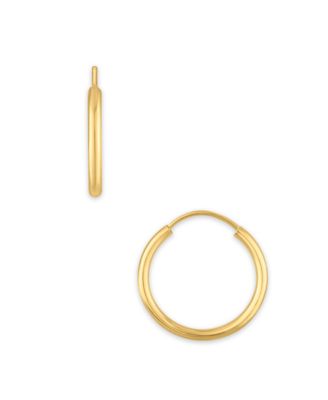 Polished Continuous 15mm Hoop Earrings in 10k Yellow Gold