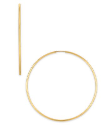 Polished Continuous 60mm Hoop Earrings in 10k Yellow Gold