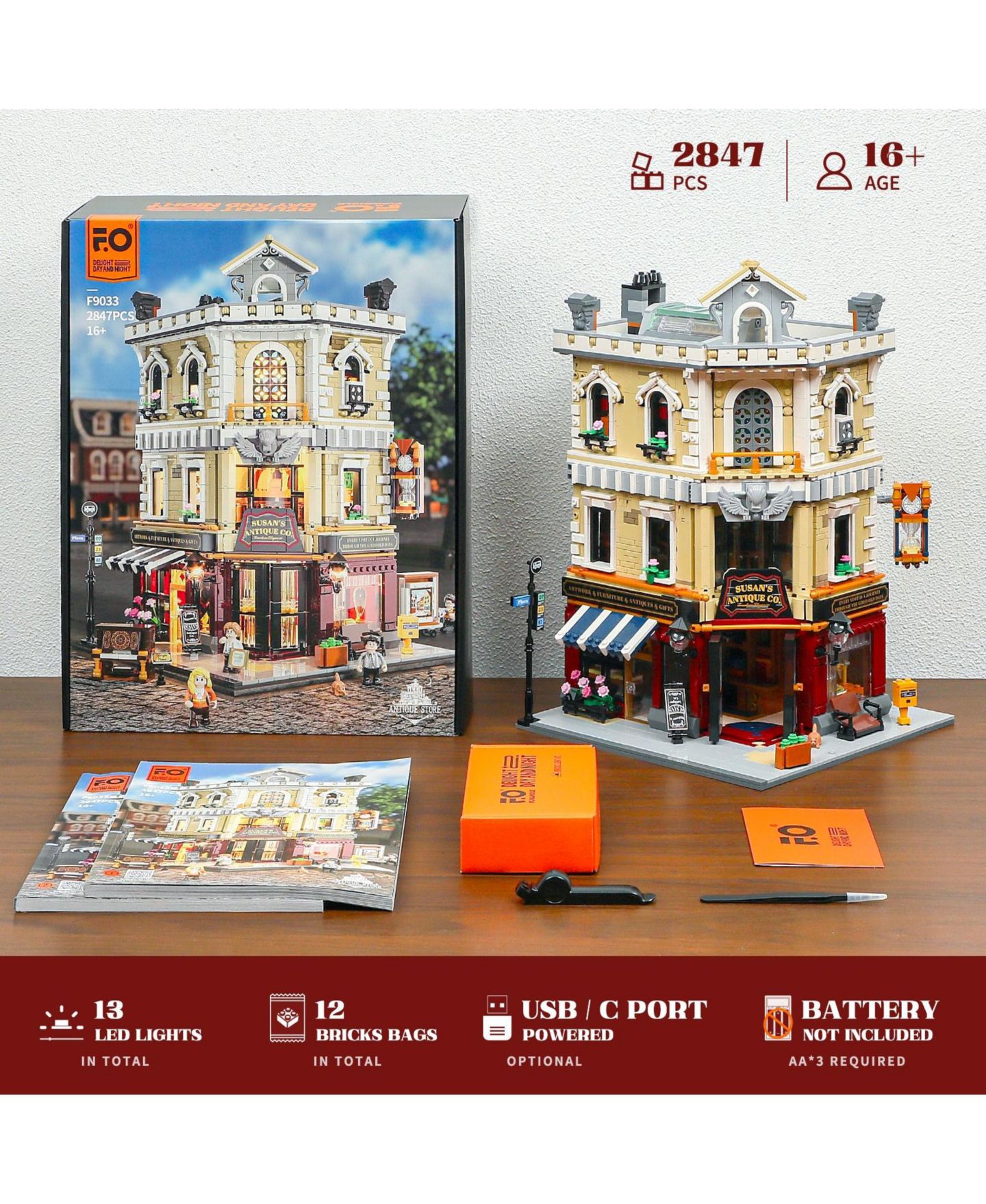 Детский конструктор Lumibricks Antique Store 2,847-Piece LED-Light Modular Building Set, Ages 16+ — фото 8