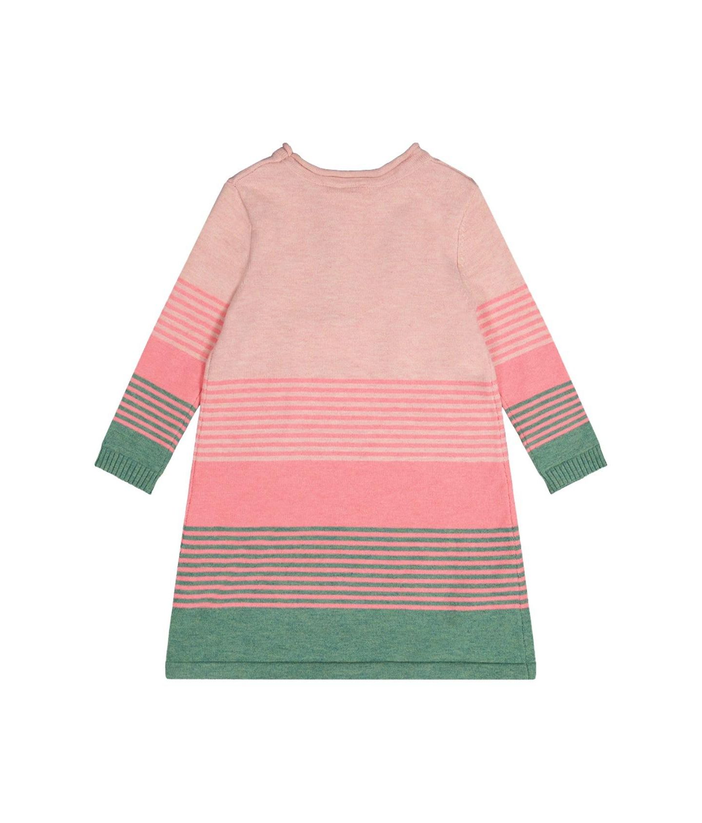 Платье Deux par Deux Knitted Stripe Dress для девочек, цвет: Розовый / Зелёный — фото 6