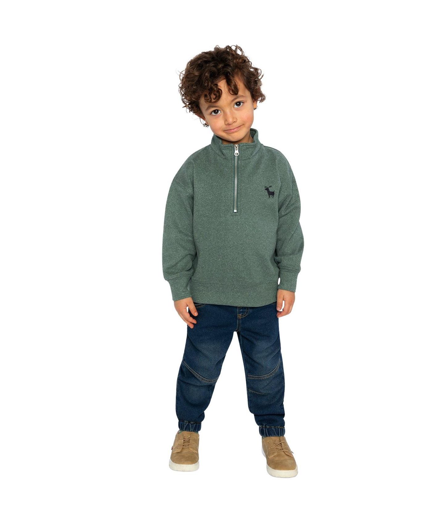 Свитер Deux par Deux Half Zip Mock Neck для мальчиков-малышей, цвет: Тёмный зелёный — фото 5