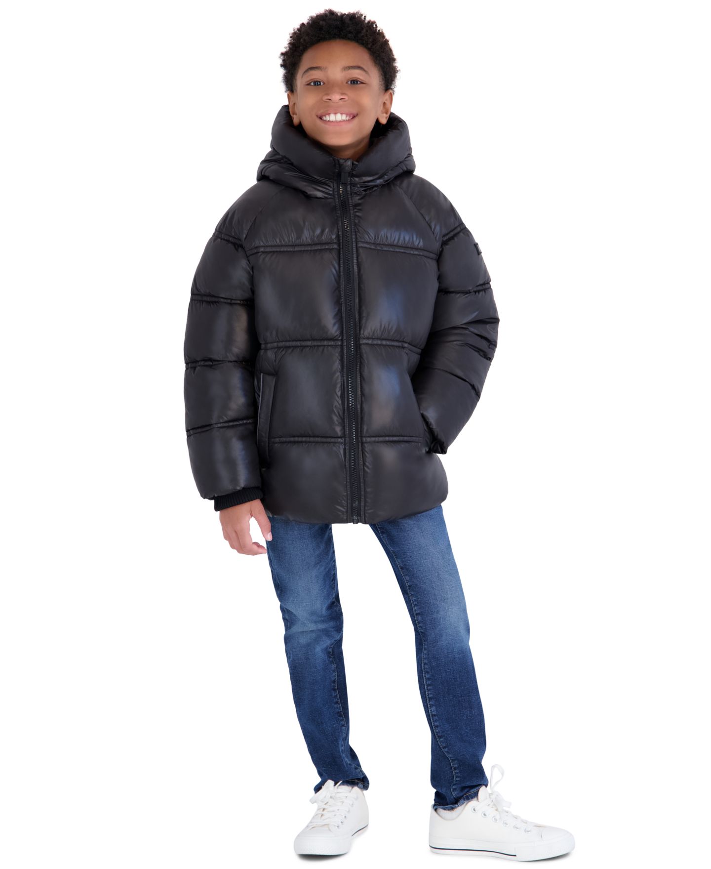 Куртка Michael Kors Heavyweight Shine Puffer для мальчиков, цвет: Чёрный — фото 2