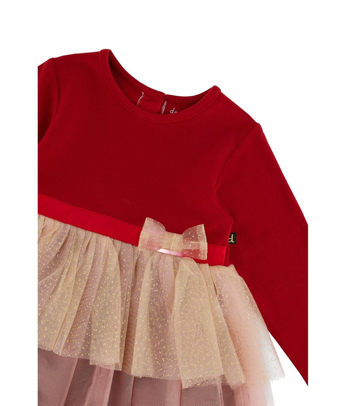 Платья Deux par Deux Bi-Material Dress with Glittering Skirt для девочек-малышей, цвет: Rouge — фото 8