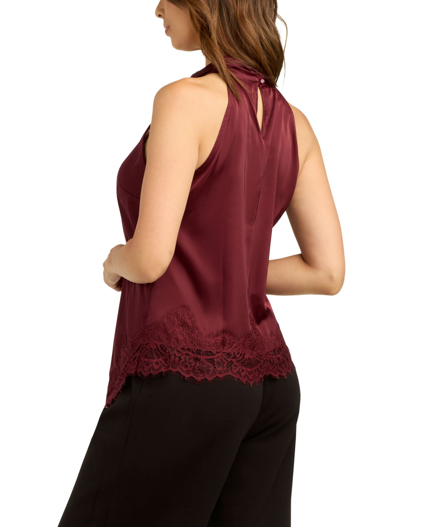 Женский топ BCX Juniors' Stretch Satin Halter Sleeveless Top, цвет: Мерло — фото 4