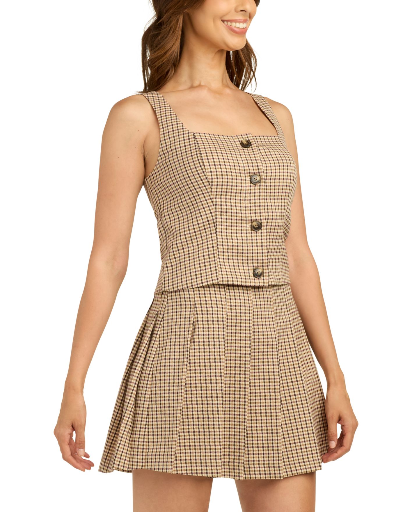 Женский топ BCX Juniors' Square Neck Button-Front, цвет: Color 4 — фото 2