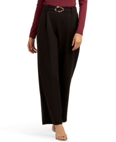 Женские брюки BCX Juniors' Mid-Rise Wide-Leg, цвет: Чёрный
