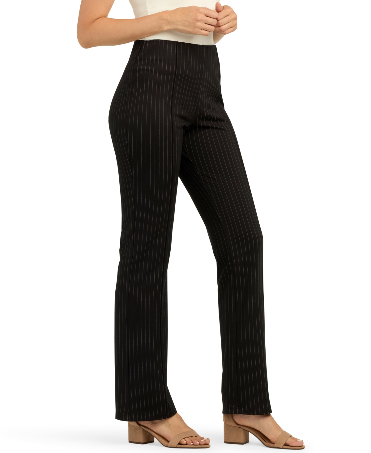 Bcx Juniors' Mid-Rise Knit Flared Pants