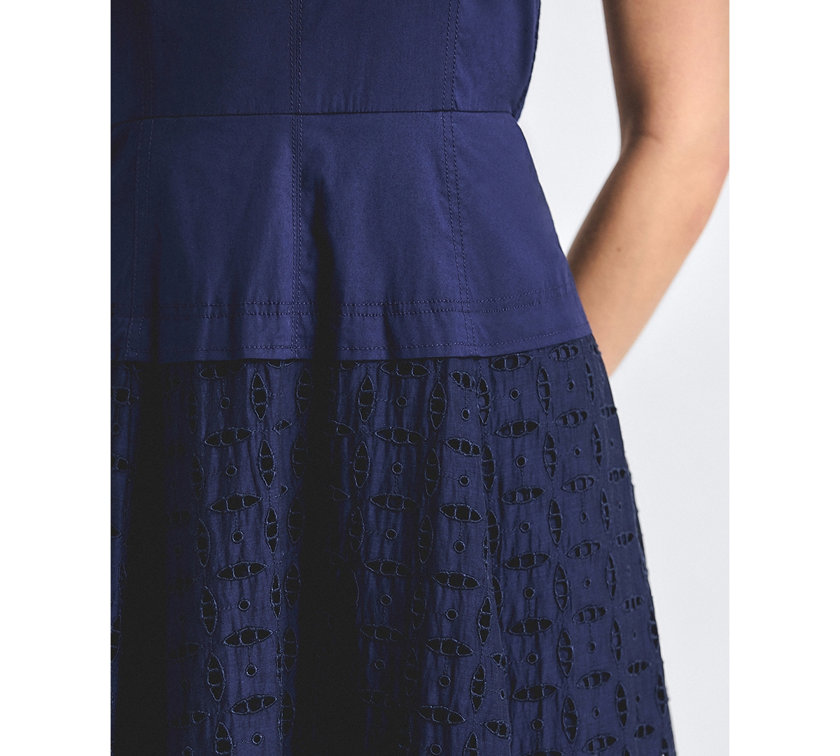 Derek Lam 10 Crosby Women's Aris Eyelet Halter Neck Dress