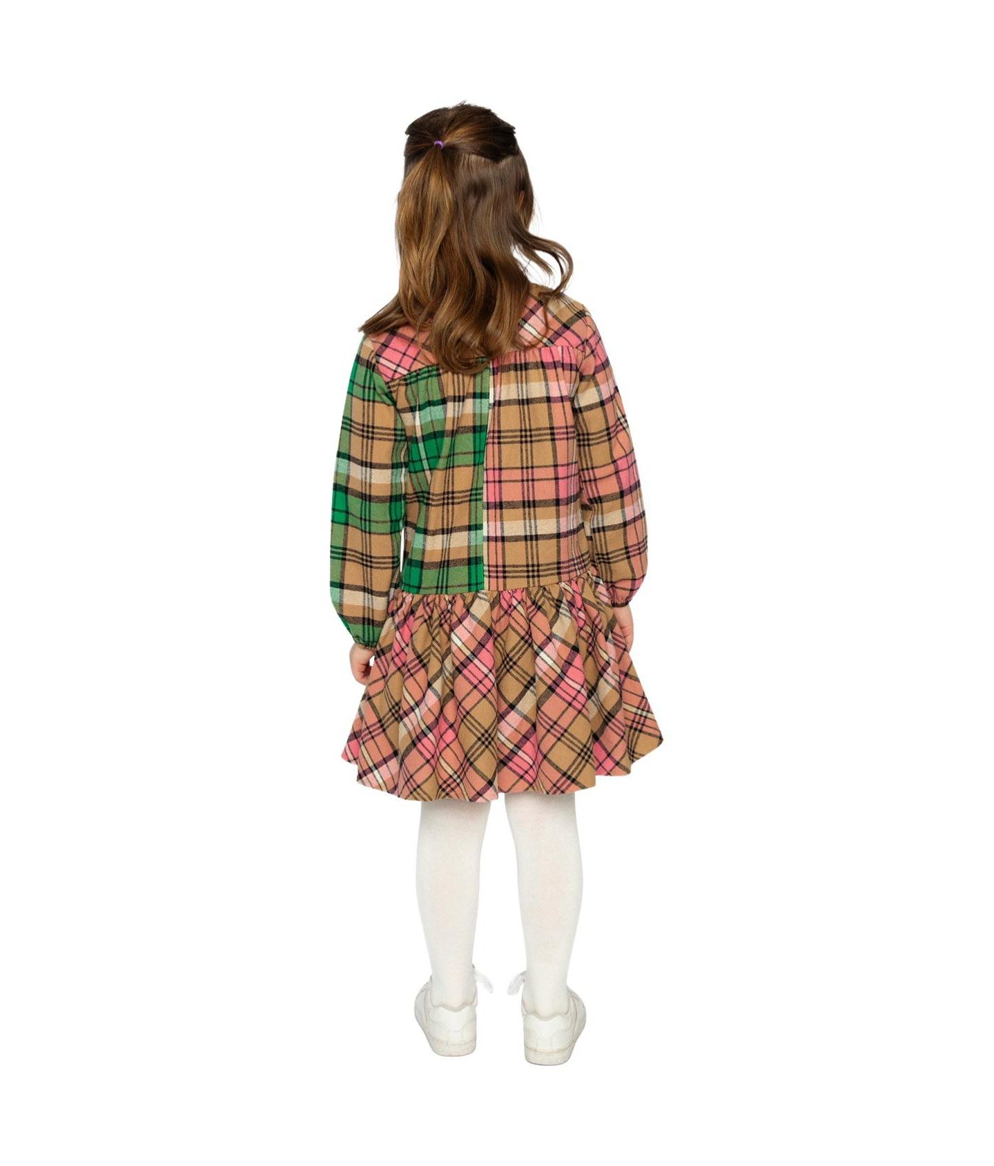 Платья Deux par Deux Shirt Plaid Dress для девочек, цвет: Розовый / Зелёный — фото 4