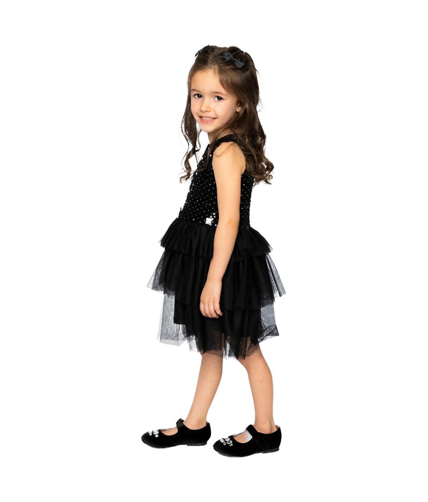 Платье Deux par Deux Bi-Material Sleeveless Dress для девочек, цвет: Чёрный — фото 4