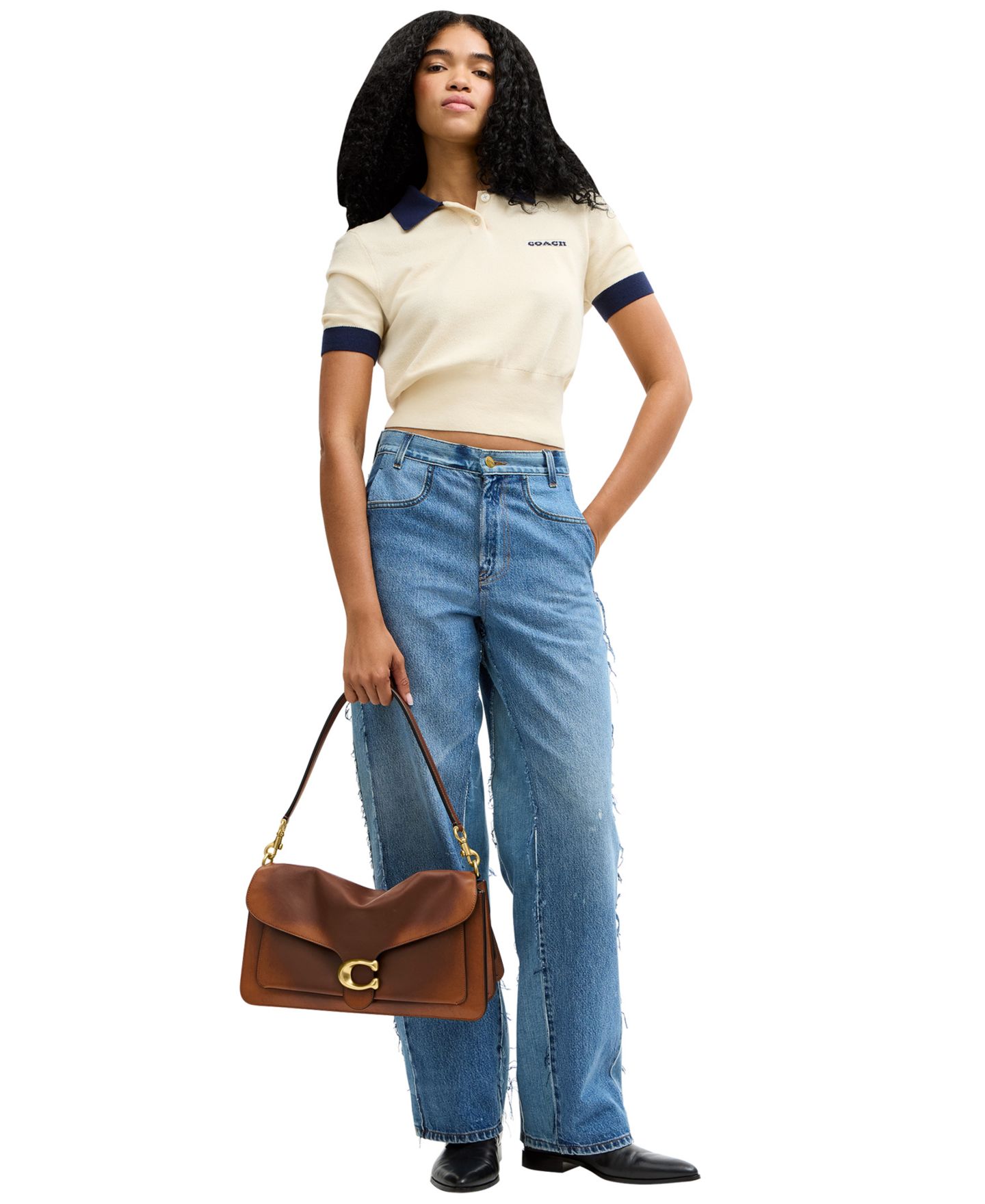 Женская сумка COACH Tabby Large Loved Leather Shoulder 36, цвет: Латунный / Коричневый — фото 8